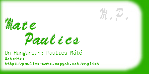 mate paulics business card